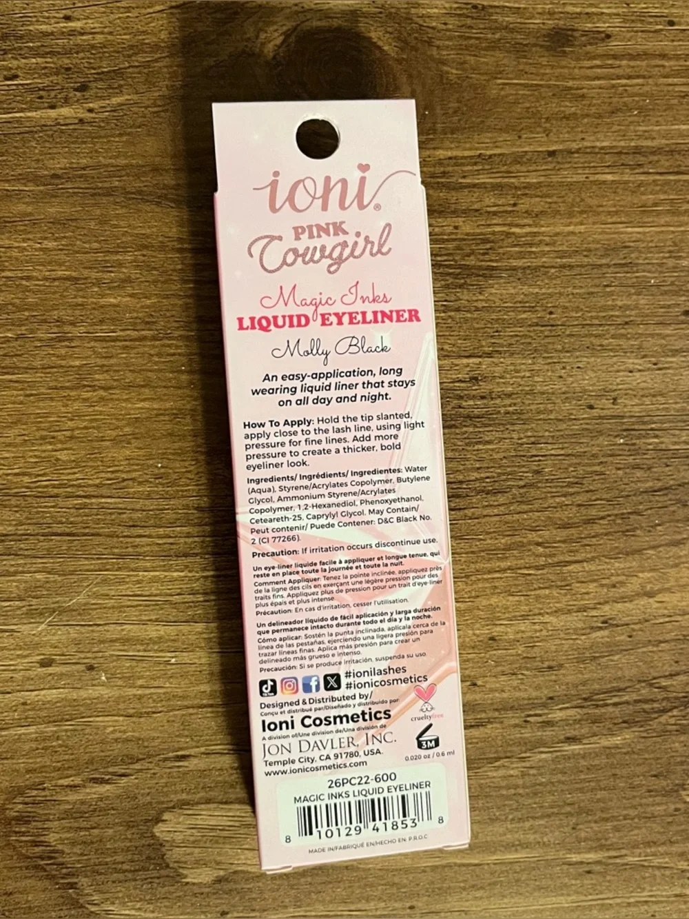 Ioni Pink Cowgirl Magic Inks Liquid Eyeliner Molly Black Long Wear Vegan Western